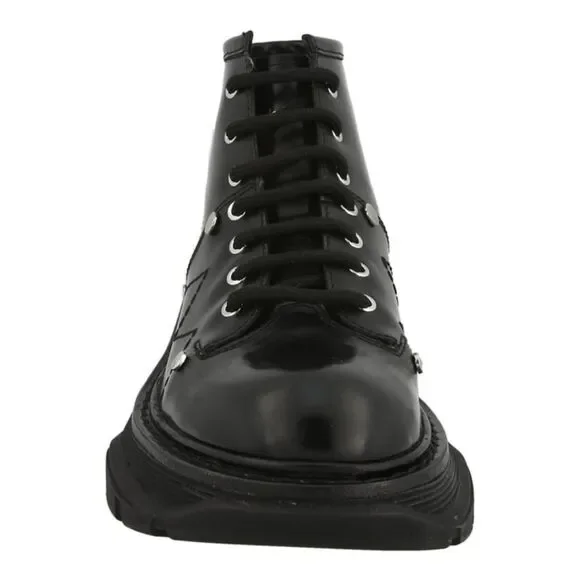 Leather Ankle Combat Boots - Picture 4 of 6